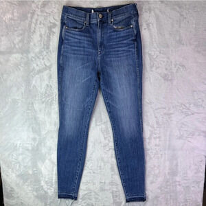 AYR The Riser Jeans 29* Skinny Fit Medium Wash Blue Ankle Fray Denim Casual